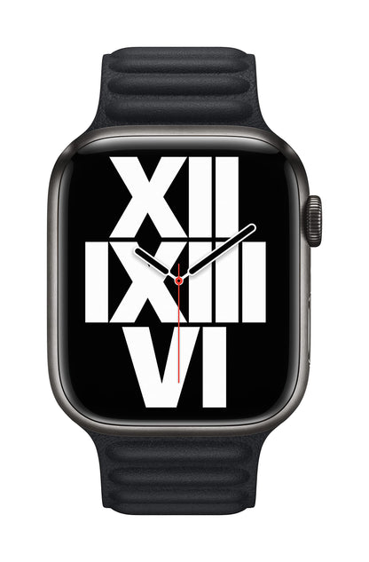 Apple Watch Band - Leather Link - (45mm) - Midnight - Small/Medium