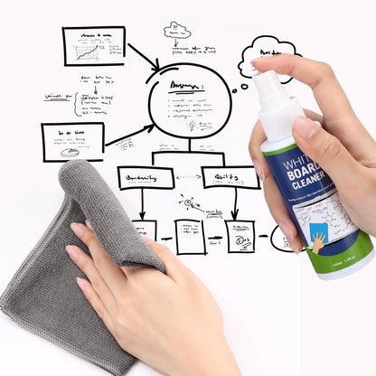 Loopeer 8 Pack Whiteboard Cleaner Spray 3. 4 oz Dry Erase Board Cleaner with Cloths Non Toxic Dry Erase Cleanning Removes Stubborn Marks from Whiteboards