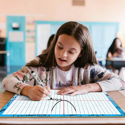 9"x12" Small White Board with XY Axis,Whiteboard for Students Practice Math,Grid Whiteboar,Double Sided Dry Erase Board for Classroom Teaching,Writable and Erasable White Boards (12 Pack)