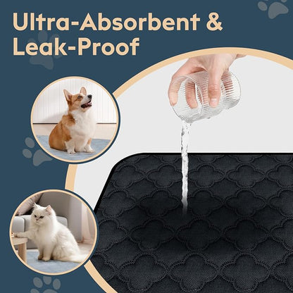 FunFurry Washable Pee Pads for Dogs - 1 Pack Reusable Pee Pads，Waterproof Puppy Pads，Pet Training Pads，Super Absorbent with Dog Paw Shape Non-Slip Backing (Dark Grey, 72" X 72" - 1 Pack)