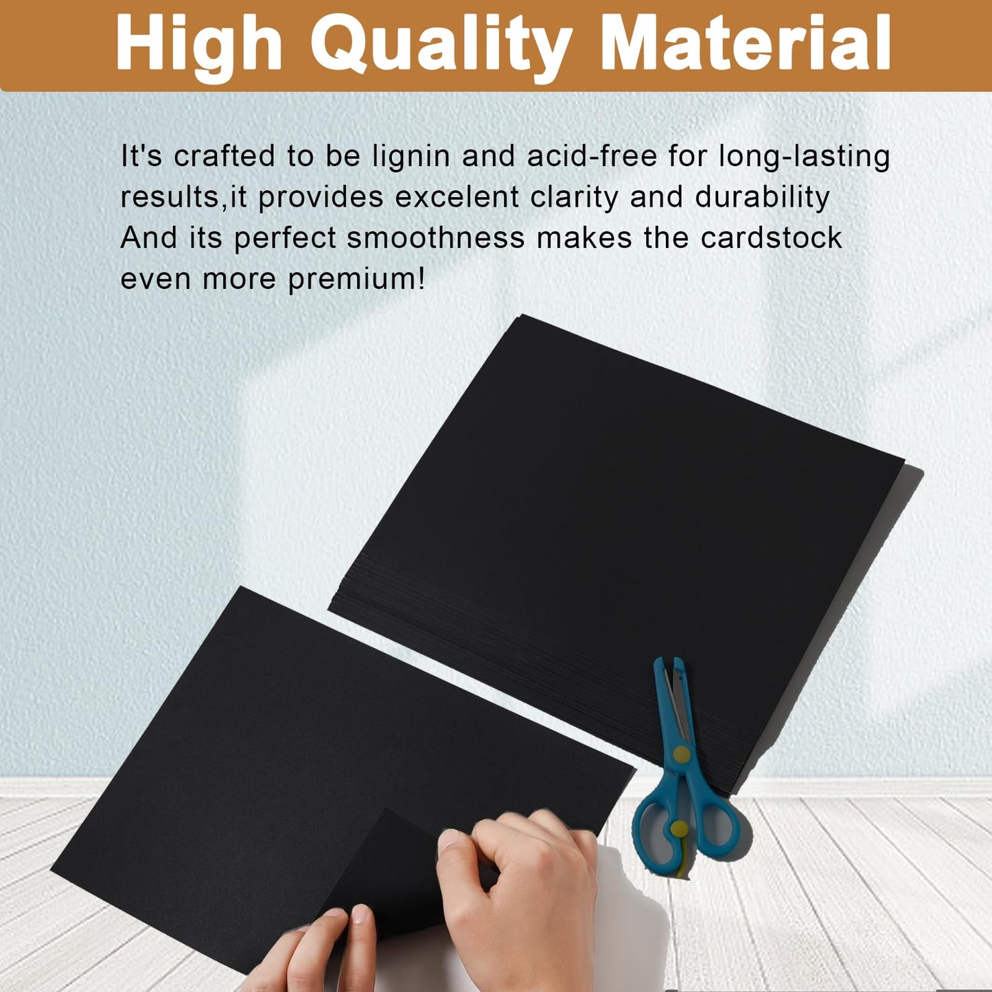 Silunkia 100 Sheets Black Cardstock 8.5 x 11 Printer Paper, 75lb Heavyweight Paper Card Stock for Halloween, DIY Cards Making, Birthday Decorations, Invitations, Thank You Cards