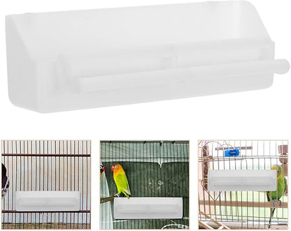 2pcs Automatic Hanging Bird Feeder with Anti-Splash Tray, Wet and Dry Food Dispenser for Parrots and Small Birds, Outdoor Seed Feeding Container