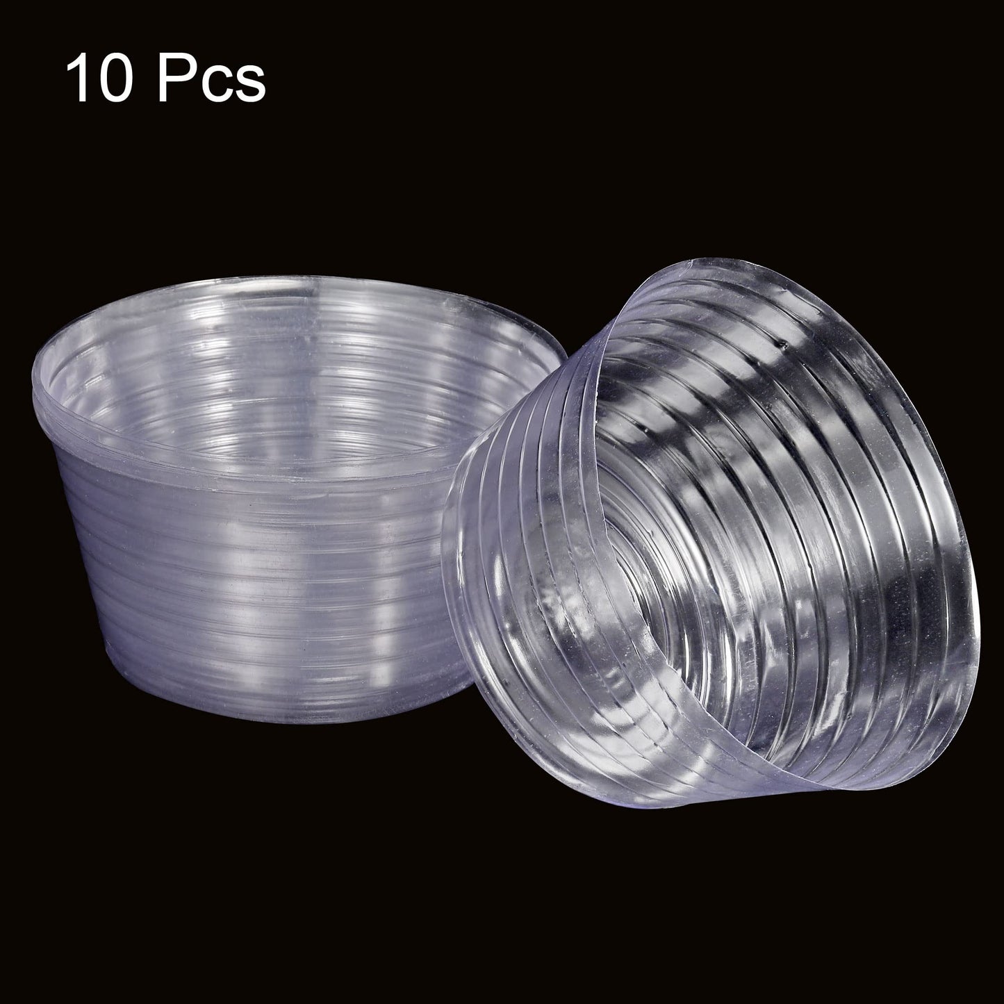 MECCANIXITY Plant Pot Saucer 6.7 Inch Plastic Round Deepened Flower Drip Tray for Indoor Outdoor, Clear Pack of 10