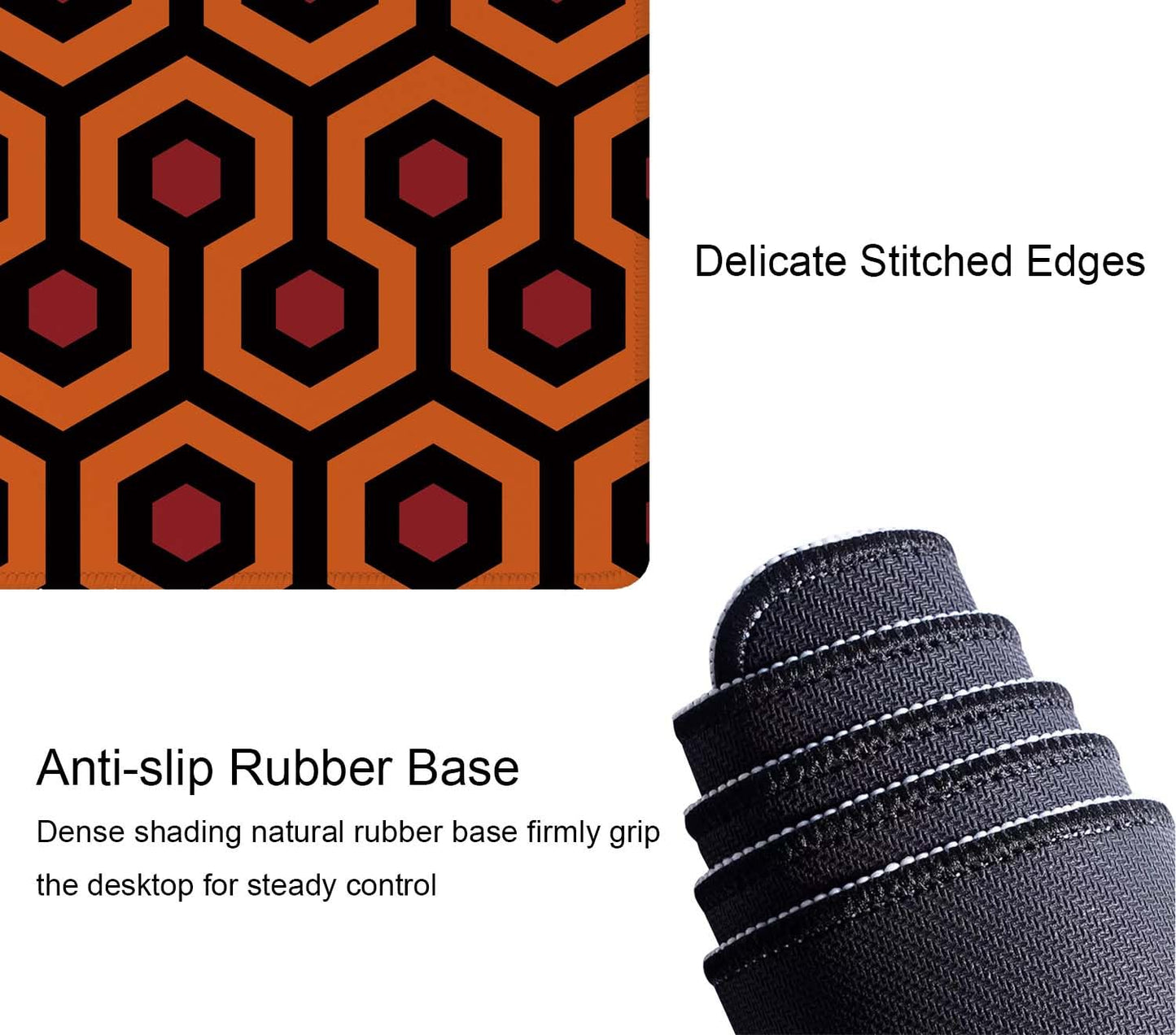 The Shining Carpet Style Desk Mat Orange Black Large Extended Mouse Pad XL Desk Pad Gaming Mousepad Keyboard Mouse Mat for Computer Laptop 31.5''X11.8'' Non-Slip Rubber Base with Stitched Edges