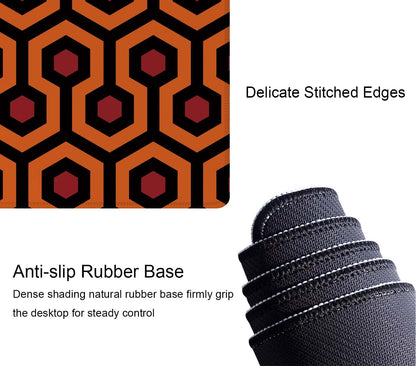 The Shining Carpet Style Desk Mat Orange Black Large Extended Mouse Pad XL Desk Pad Gaming Mousepad Keyboard Mouse Mat for Computer Laptop 31.5''X11.8'' Non-Slip Rubber Base with Stitched Edges