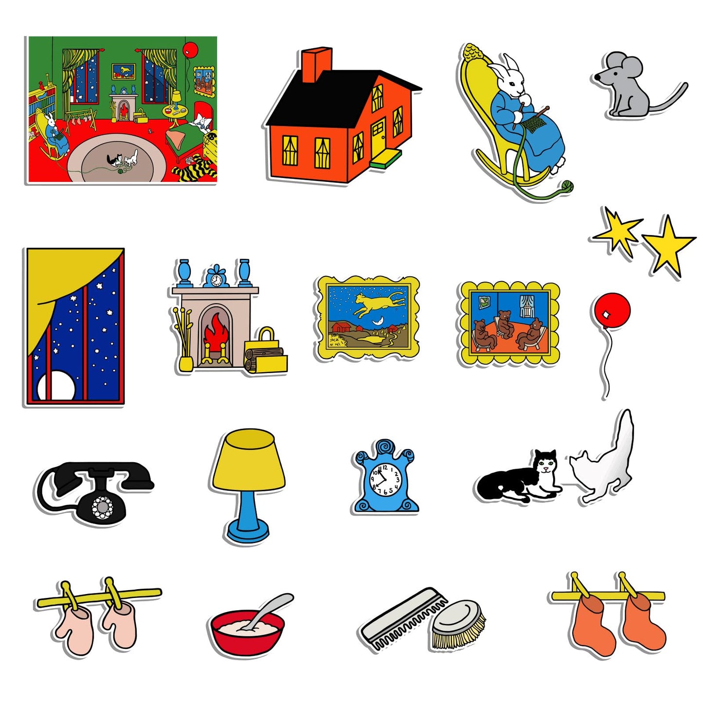 Thryvomniq Good Night Moon Selt Board Story Sets 17 Pcs Felt Pieces Toddler Interactive Games Preschool Storytelling Learning Activities Felt Toys