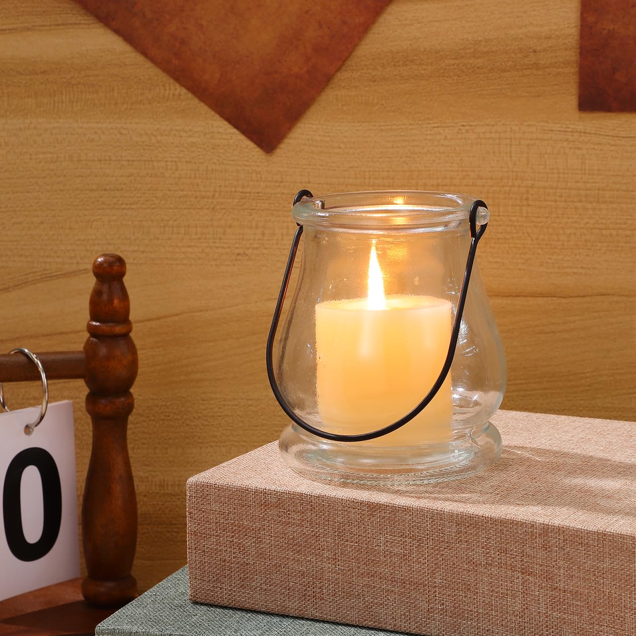 Cabilock 12Pcs Hanging Candle Holders Glass Votive Holders with Handles Multipurpose Indoor Outdoor Candle Stands for Home Decor Party Wedding Banquet