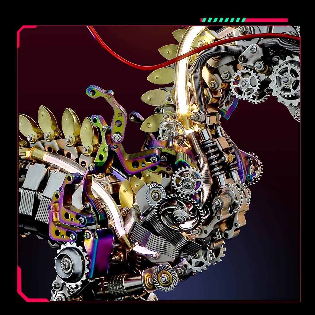 3D Metal Puzzle - Large Chinese Dragon Model Kit - Mechanical Metal Jigsaw- DIY Desk Ornament - Assembly Dinosaur Crafts Brain Teaser - Perfect for Adults