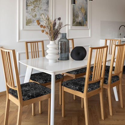 Mouxue Seat Covers for Dining Room Chairs Set of Set of 4, Halloween Spider Web Stretch Chair Seat Covers Cushion Slipcovers for Kitchen Office