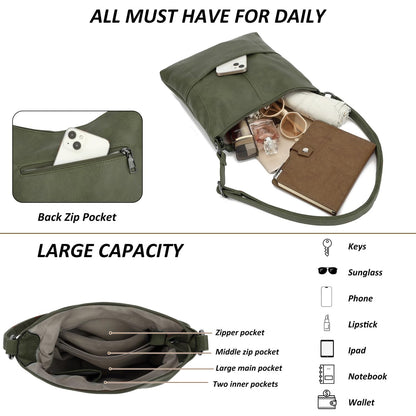 TANTOMI Crossbody Bags Handbags for Women Vegan Leather Purse and Shoulder Bag with Adjustable Shoulder Strap