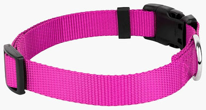 Country Brook Petz - Everyday Nylon Dog Collar and Leash - 10+ Cool Colors (3/4 Inch, Medium, Fuchsia)