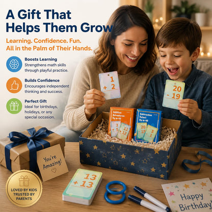 Alened Addition and Subtraction Flash Cards, Math Facts Flashcards 1-20, Math Manipulatives Games for Kindergarten, 1st, 2nd, 3rd, 4th, 5th, 6th Grade Kids Ages 4-12-56cards