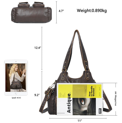 Angel Kiss Purses for Women Hobo Bag Soft PU Leather Shoulder Bag for Women Brown