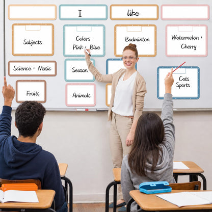 15 Pcs Magnetic Write Wipe Paper Organization Chart Boho Dry Erase Objectives Learning Magnets for Classroom Whiteboard Great for Classroom Goals Targets School Whiteboard Teaching Essential Supplies