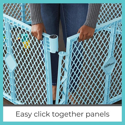 Toddleroo by North States - Superyard 2-Panel Extension: 65.5 Inch Play Yard Extension - Works with Superyard Playpens - Aqua