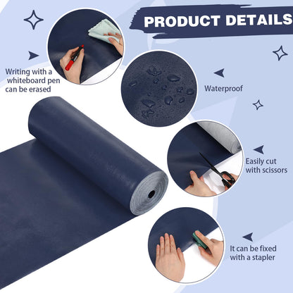 Breling 16 inch x 80 ft Fabric Bulletin Board Roll for Classroom Waterproof Non-Woven Fabric Background Roll Anti-Wrinkle Bulletin Board Background for Back to School Wall Decor DIY Craft(Navy Blue)