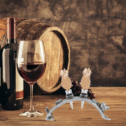 Gadpiparty Dog Design 4-Hole Wine Stoppers Stand Bottle Stopper Bouquet Alloy Wine Bottle Stopper Holder Stand Decorative Stoppers Corks Rack Wine Accessories