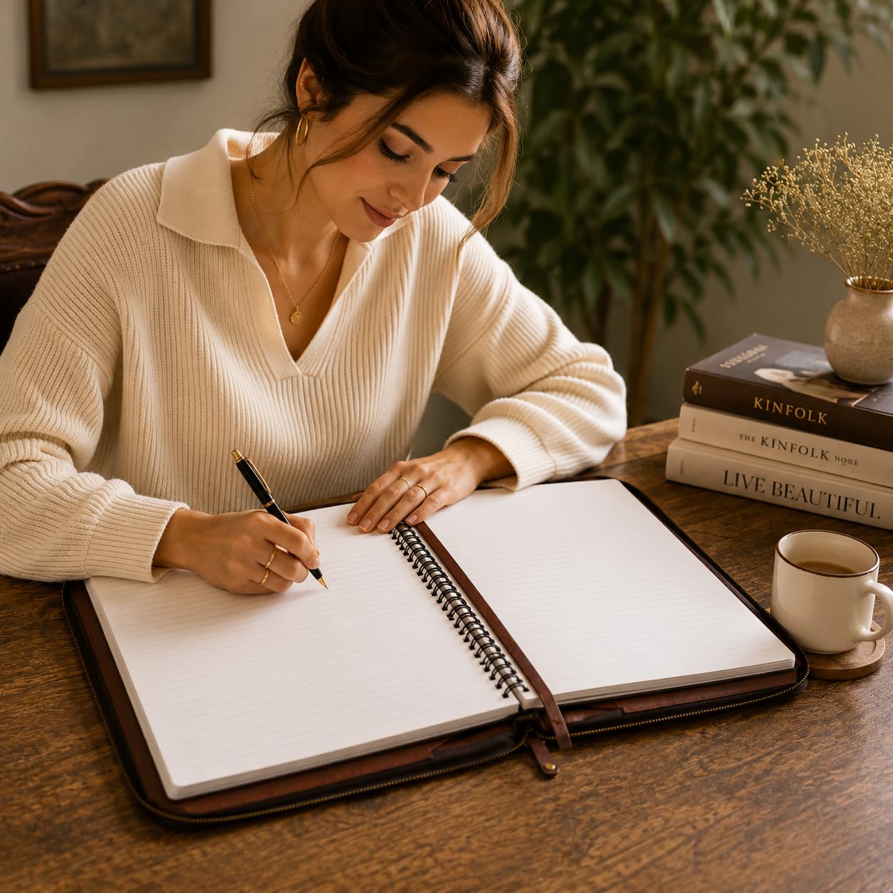 CestAntiQ, Heavy Duty Full Grain Leather Journal Cover (8.5 x 11 in.), Refillable Cahier XXL, Refillable Spiral Notebook (8.5 x 11 in.), Handmade Zippered Leather Journal Cover