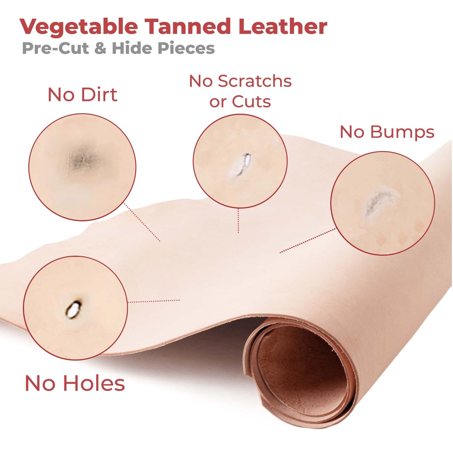 ELW 5-6 oz (2-2.4mm) Thickness Weight Pre-Cut 12"x24" Vegetable Tanned Leather Cowhide Grade AB Full Grain Leather for Tooling, Carving, Engraving, Molding, Embossing, Stamping, & Dyeing