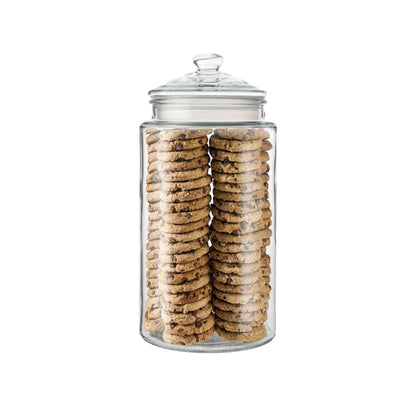 2-Gallon Tall Glass Cookie Jar with Airtight Lid – Large Kitchen Canister for Cookies, Sugar, Flour, and Dog Treats