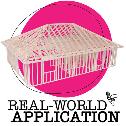 Pitsco Education True 1:16 Scale House Framing Kit | Balsa Wood Model Home | Educational Architectural Framing Kit for Blueprint Reading, Construction & STEM Learning | Ages 14+