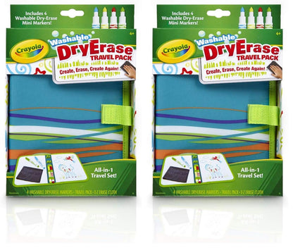 Crayola Washable Dry Erase Travel Pack, Whiteboard for Kids, Ages 4, 5, 6, 7 (Pack of 2)