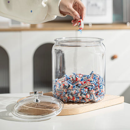 KEKEHOME 101oz Plastic Food Storage Jar with Airtight Seal Lid, Square Kitchen Counter Container for Cookies, Candy, Pasta, Dry Goods for Pantry Organization，3L