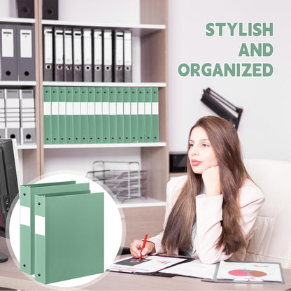 Henoyso 24 Pcs Sage Green 1.5" 3 Ring Plastic Binder Bulk, 1 1/2 Inch Soft Flexible Binders Round Rings, Fits Letter Size 8.5'' x 11'' Paper, Holds 350 Sheets, for School Office (1.5 Inch)
