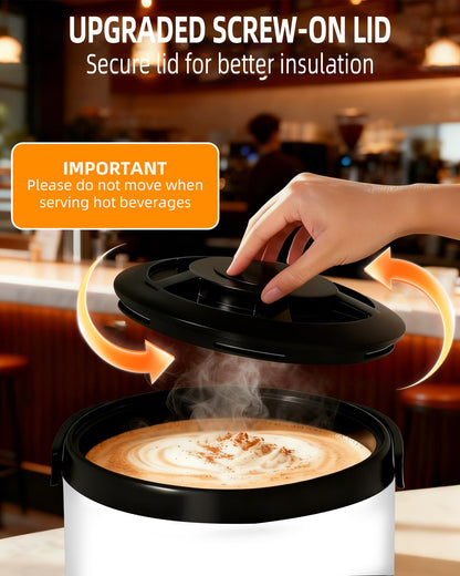 GUSTOCHEF Insulated Beverage Dispenser 3 Gallon,Hot&Cold Drink Dispenser with Spigot,LCD Thermometer,Stainless Steel Triple-Layer Insulation,for Tea Coffee Milk Juice,Party Buffet(Silver, 1 Pack)
