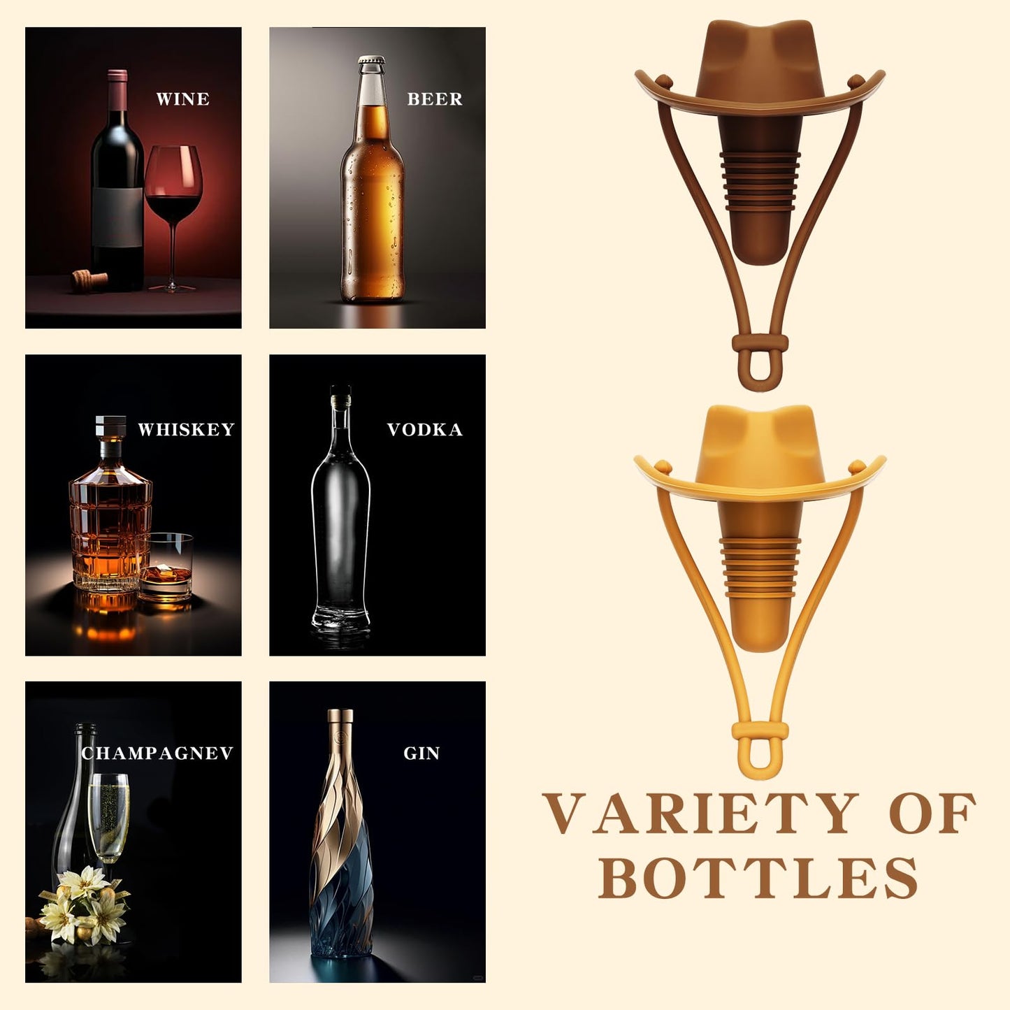 2Pcs Cowboy Hat Wine Stopper Cute Silicone Wine Bottle Stopper Fun Wine Champagne Accessories Reusable Bottle Stoppers Corks Bottle Caps Funny Western Gifts Stuff for Women Men Party Decorations