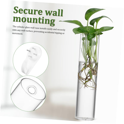ibasenice 2pcs Hanging Propagation Planters Wall Mounted Flower Tube Vase Glass Terrarium Plants Holder Wall Vase for Flowers