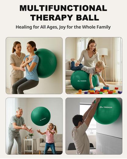 Trideer Exercise Ball for Physical Therapy & Workout - Swiss Ball for Core Strength & Balance