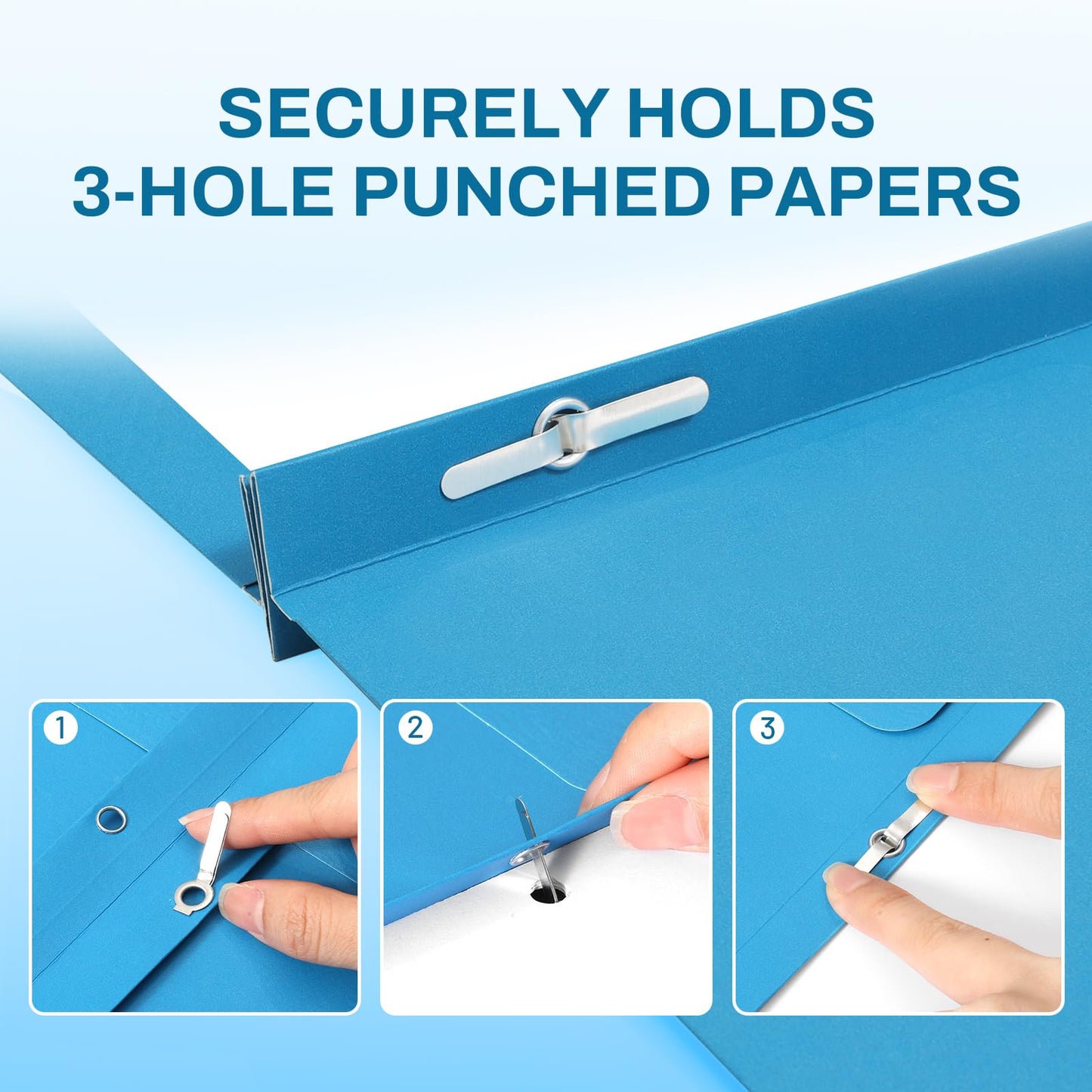 SUNEE 2 Pocket Folders with Prongs (25 Pack, Blue), Paper Folders with 2 Pockets and 3 Prongs Fit Letter Size Paper, Folders with Prongs for School Office Home Business