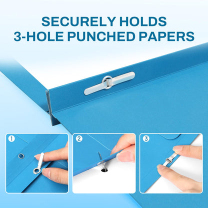 SUNEE 2 Pocket Folders with Prongs (25 Pack, Blue), Paper Folders with 2 Pockets and 3 Prongs Fit Letter Size Paper, Folders with Prongs for School Office Home Business