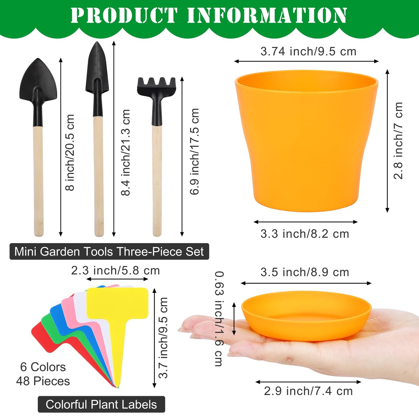 Hahood 48 Pack Plastic Planters 4 Inch Flower Plant Pots Indoor Set Thickened Seedling Nursery Pots Seed Starting Pots with Drainage Holes Saucers, Mini Garden Tools for Home Office Garden, Multicolor
