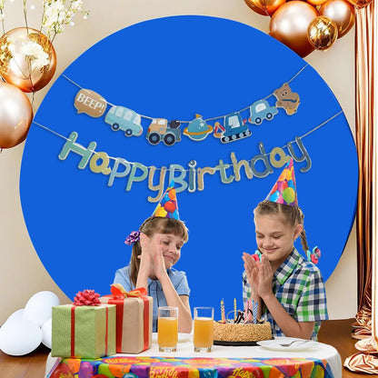 GUANSEN 6.5FT Royal Blue Round Wedding Backdrop Cover,Circle Balloon Arch Backgound Stand Cover for Birthday Party Baby Shower Halloween Decoration (Royal Blue)