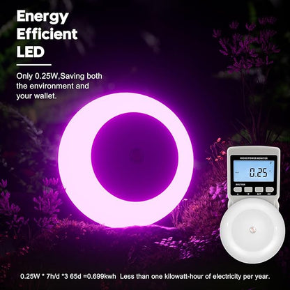 fesnne Night Light, Night Lights Plug into Wall, Dusk to Dawn Sensor, Pink Led Night Light 0.5W, 2 Pack Nightlight for Adults, Bedroom, Bathroom, Hallway, Kitchen
