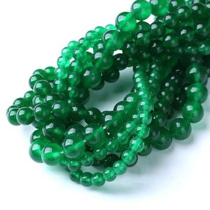 60PCS 6MM Natural Green Chalcedony Stone Beads Energy Healing Beads for DIY Jewelry Bracelet Necklace Making for Jewelry Making15Inch