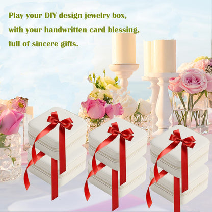 CIPIDI Travel Jewelry Case Bridesmaid Gifts Box,12 Pack Small Jewelry Box Mini Jewelry Organizer,PU Leather Portable Earring Storage Box for Women Girls Bridesmaid Proposal Gifts
