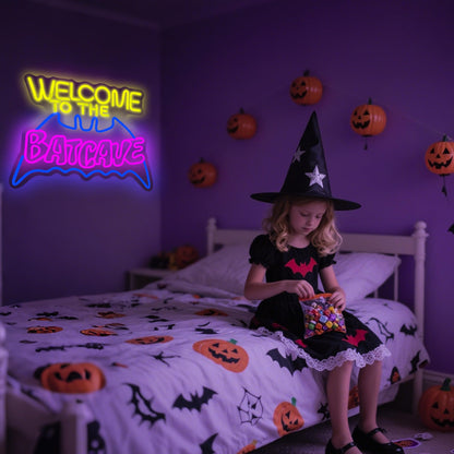 Halloween Bat Cave Neon Sign Gifts for Men Night Light Man Cave Bar Decor Bat Led Lights for Bedroom Home Bar Club Party Decorations Mens Gifts for Birthday