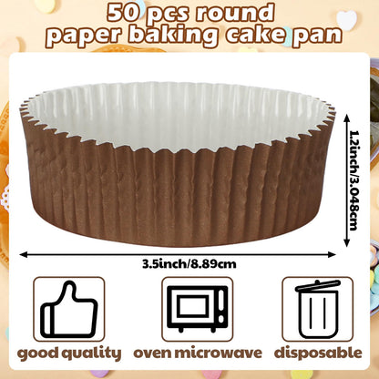Uiifan Disposable Round Cupcake Liners Paper Baking Cups Wrappers Cupcake Paper Microwave Oven Safe Bakeware Mold for Snacks Cakes(3 Colors,150 Pack)