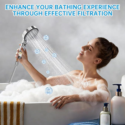 Filtered Shower Head with Handheld, 6-Spray High Pressure Shower Head to Reduce Dry Itchy Skin, Handheld Shower Head Set Includes 60" Hose & Adjustable Bracket