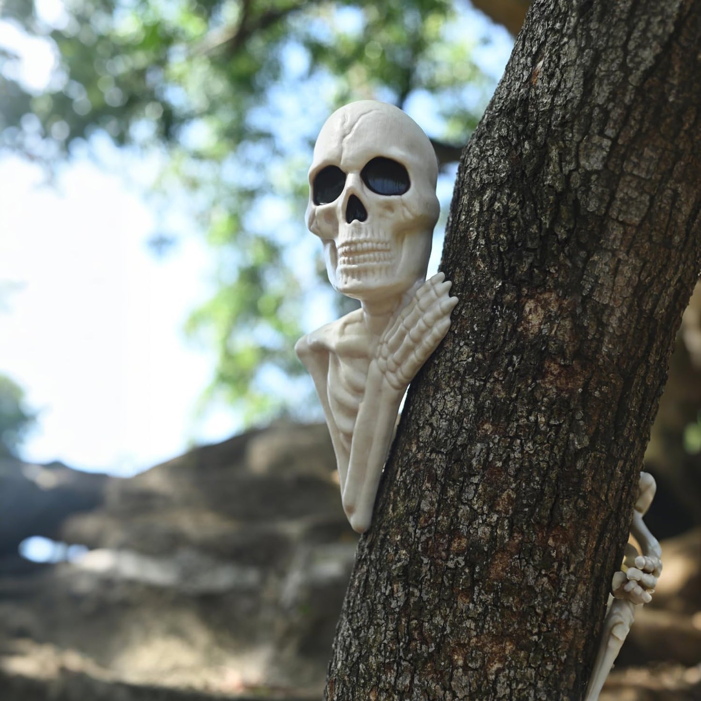 Seasons 14" Halloween Skeleton Tree Peeker for Outdoor Yard Garden Decoration