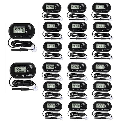 20Pcs Aquarium Thermometer Fish Tank Thermometer Reptile Fahrenheit Terrarium Water Temperature Indicator Test Digital with LCD Display Fahrenheit/Celsius