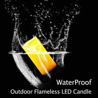 2 PCS 8" Waterproof LED Flameless Timer Candles, 1000 Hours Long Battery Life/Flickering Battery Operated Electric Outdoor LED Large Pillar Candle for Outside Lantern Festival Decor etc.