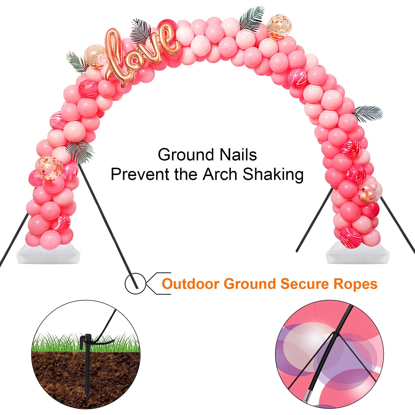 Chamvis Balloon Arch Kit, 9FT Height & 10FT Width Adjustable Balloon Arch Stand Frame Garland Stand: Wedding Baby Shower Birthday Photo Backdrop