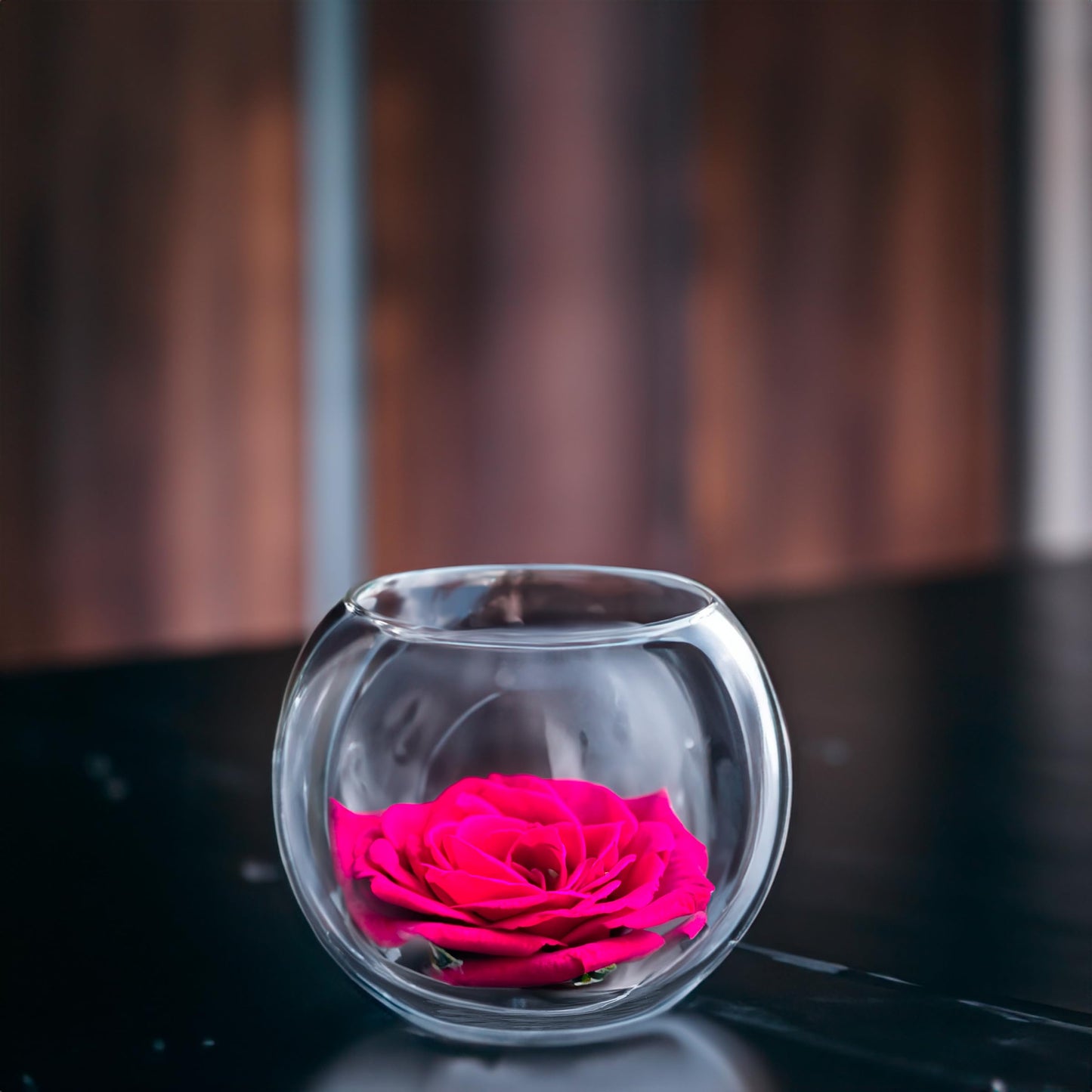 WGVi Clear Glass Tea Light Votive Candle Holder, Width 3", Height 2.5", Small Globe Bubble Bowl Round Vase, Tabletop Décor Container Terrarium, 1 Piece