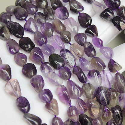 MJDCB Natural Irregular Shape Stone Beads 6-8mm Amethyst Gemstone Energy Crystal for Jewelry Making Bracelet Necklace