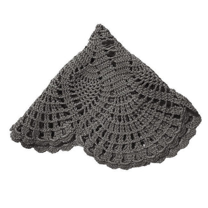 BOMHCS Handmade Crochet Lace Doily 15.5 inches to 17.5 inches Round 6 Petals Flower Placemats Coasters Vintage Doilies Vase Cup Mats (1 PC, Deep Grey)