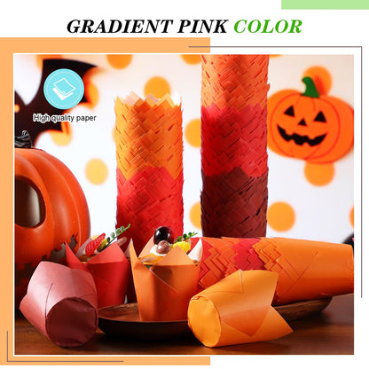 500 Pcs Fall Tulip Cupcake Liners Thanksgiving Muffin Baking Liners Holders Grease Proof Cake Liner Cupcake Wrappers for Autumn Thanksgiving Birthday Party